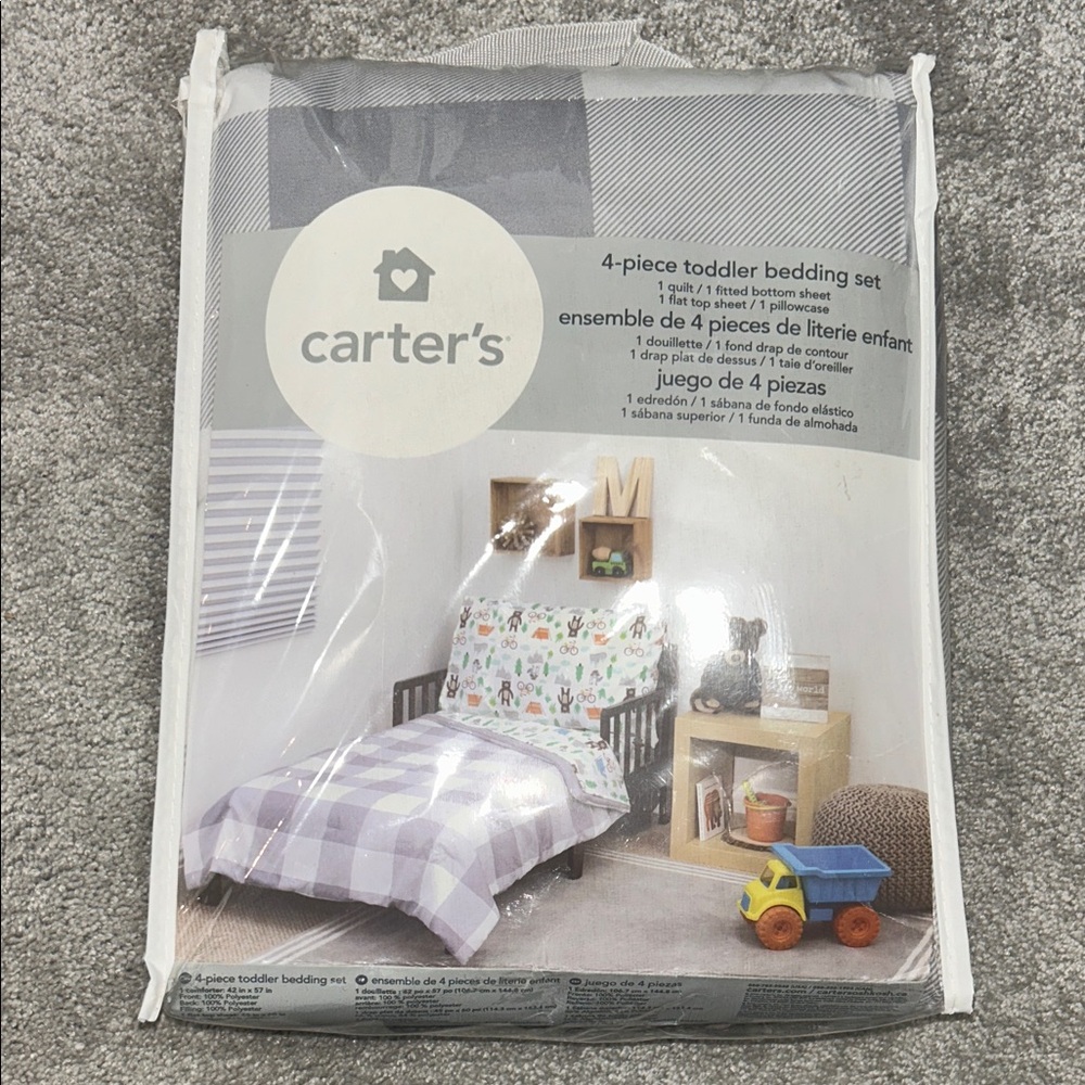 Carter's Gray and White Toddler Bedding Set
